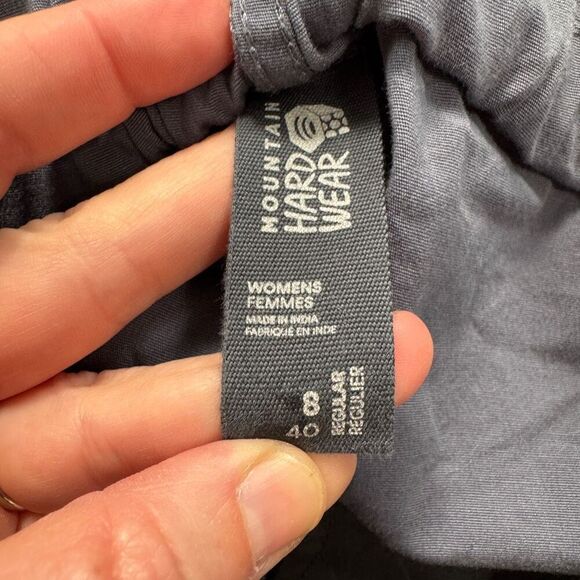 Mountain Hardware belted waist gray blue short size 8 - Picture 6 of 7